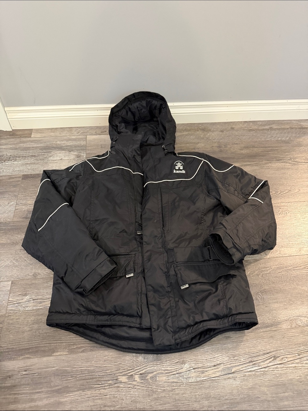 Kamik Black Insulated Hooded Winter Coat